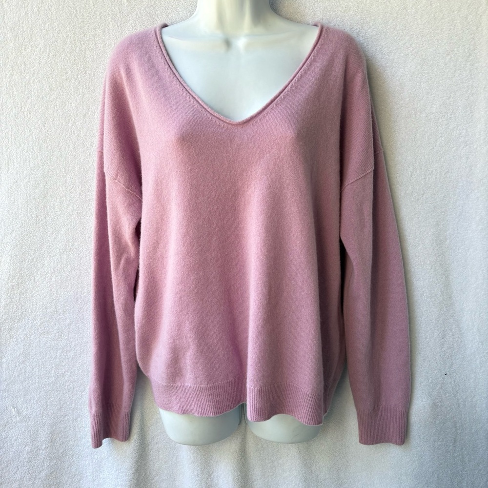 Sundance Amina Cashmere Sweater Knit V Neck Lilac Purple